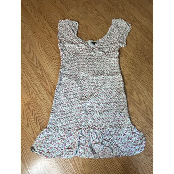 Wild Fable Large Floral Print Smocked Mini Dress - Picture 1 of 4